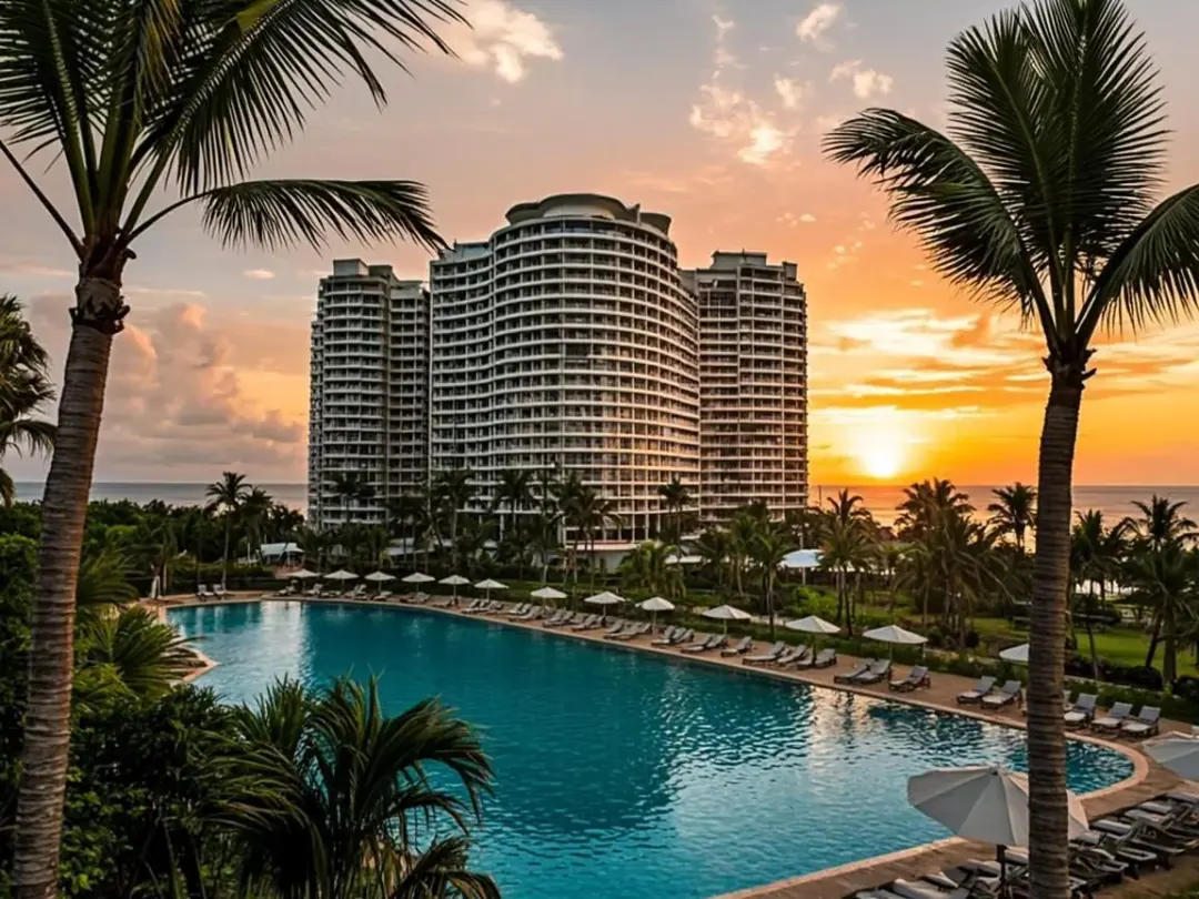 Hoteles Riu — Múltiples torres hoteleras en destinos de playa construidas con maquinaria GEN, con equipos que soportaron la salinidad y el ritmo acelerado de la industria turística.