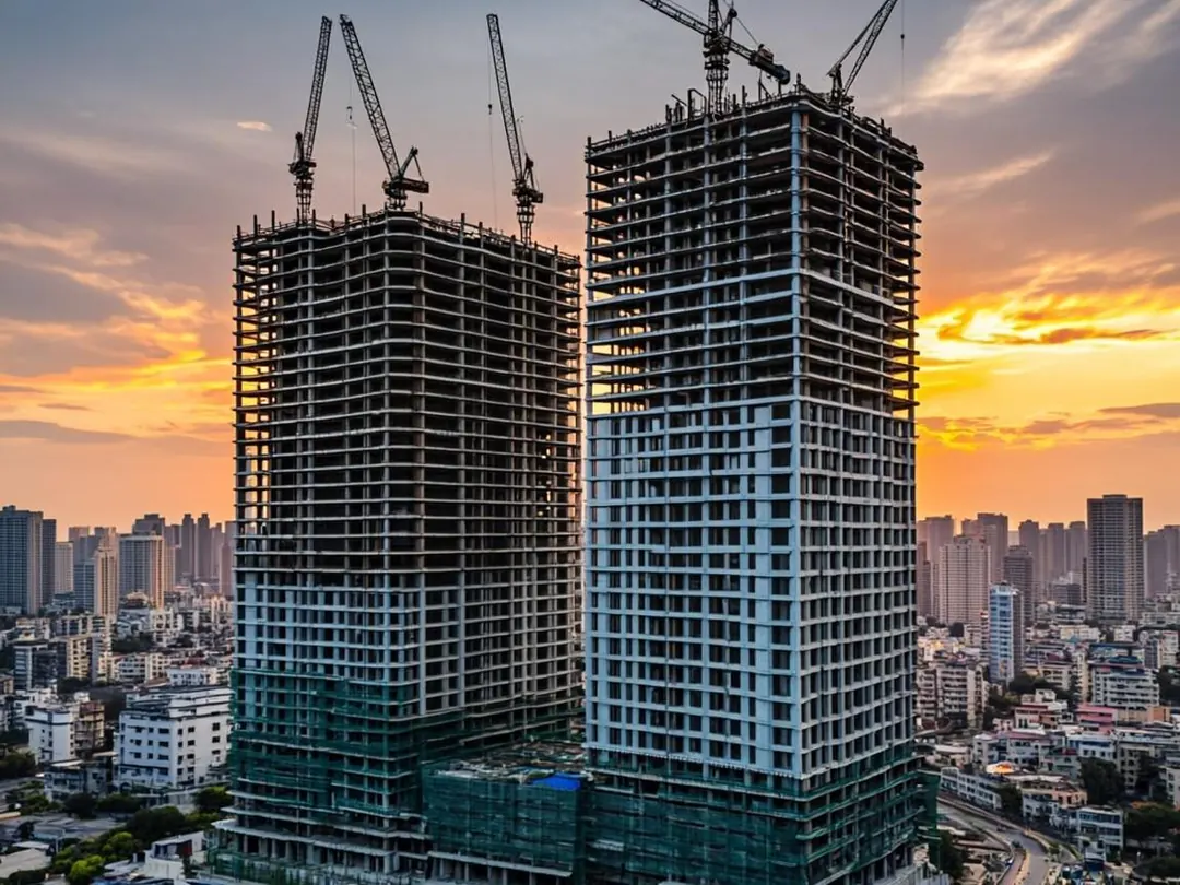 Desarrollo Residencial Vertical — Conjunto de torres residenciales de uso mixto construidas en serie, donde la planeación de izaje de GEN permitió replicar el éxito torre tras torre.